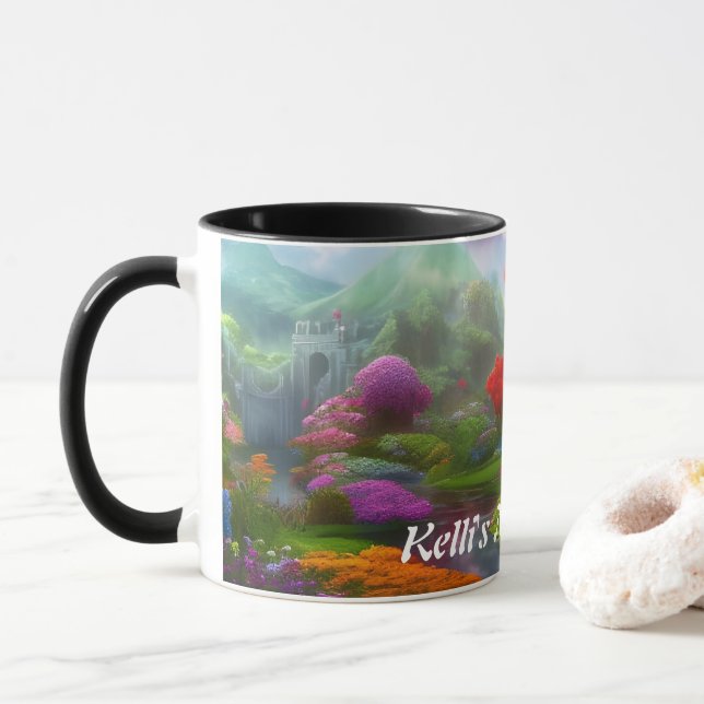 Caneca O chá de manhã de Kelli personalizável (Com Donut)