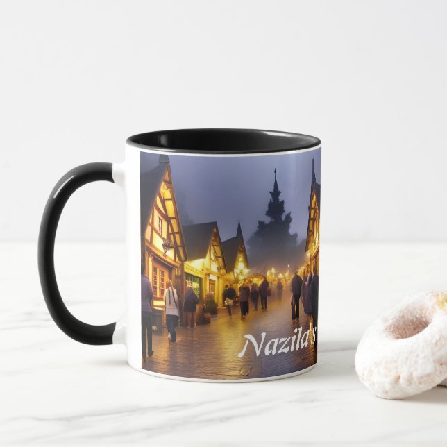 Caneca O chá de manhã de Nazila personalizado personalizá (Com Donut)