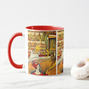 Caneca O Circo por Georges Seurat, Arte Fina Vintage