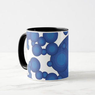 Caneca O círculo de estilo do ano Blue 70's