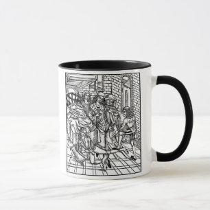 Caneca O cirurgião dirige enquanto um assistente quebra