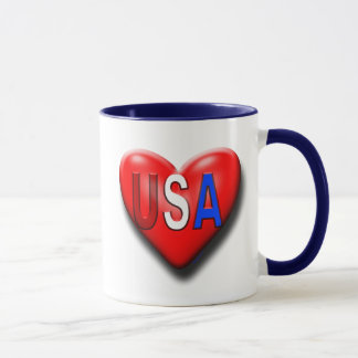 Caneca O coração de América do amor
