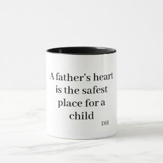 Caneca O coração de um pai é o lugar mais seguro para uma