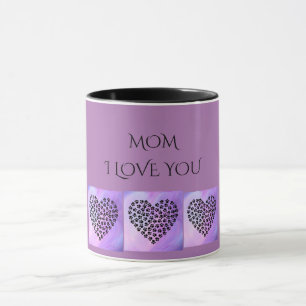 Caneca O coração roxo dois da "MAMÃ" EU TE AMO tonificou
