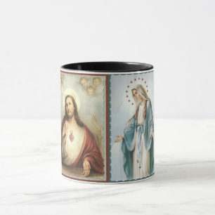 Caneca O coração sagrado de Jesus abençoou a mãe