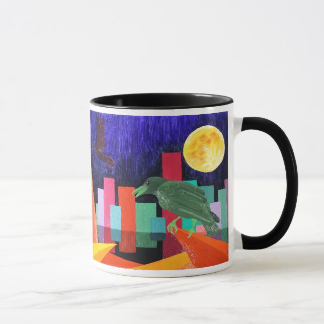 Caneca O corvo Covets a lua (Direita)