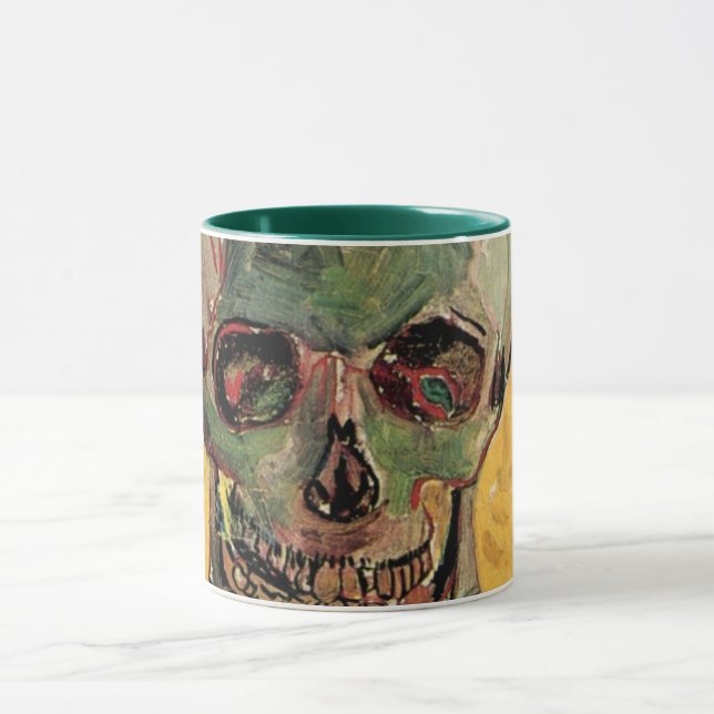 Caneca O crânio de "Ainda vida" de Vincent van Gogh (Centro)