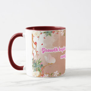 Caneca O crescimento começa no fim da sua zona de confort