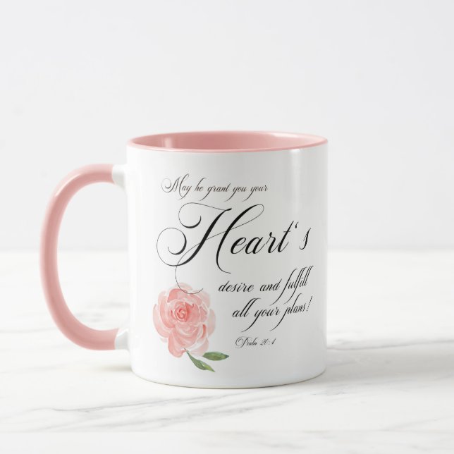 Caneca O desejo do coração rosa (Esquerda)