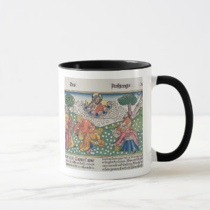 Caneca O deus 13-22 do êxodo 16 fornece codorniz e maná