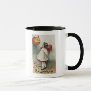 Caneca O Dia das Bruxas GreetingGirl em vermelho e em