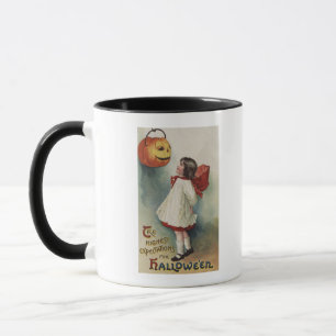 Caneca O Dia das Bruxas GreetingGirl em vermelho e em