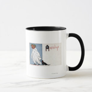 Caneca O Dia das Bruxas GreetingPumpkin sob a folha