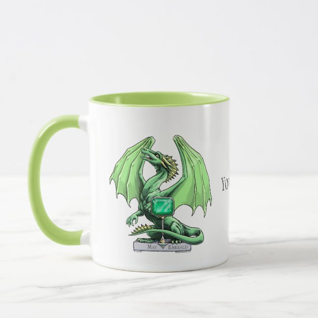 Caneca O Dragão Birthstone de May: Emerald (Esquerda)