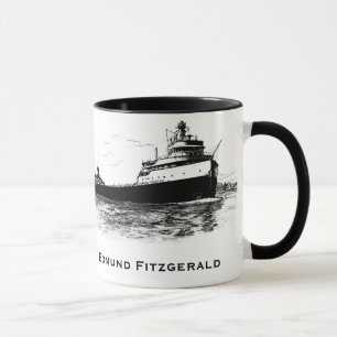 Caneca O Edmund Fitzgerald no rio do St. Clair