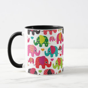 Caneca o elefante retro caçoa o papel de parede do teste