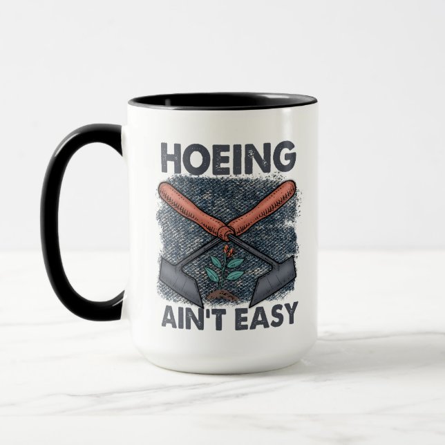 Caneca O Engraçado Hoeing não é fácil (Esquerda)