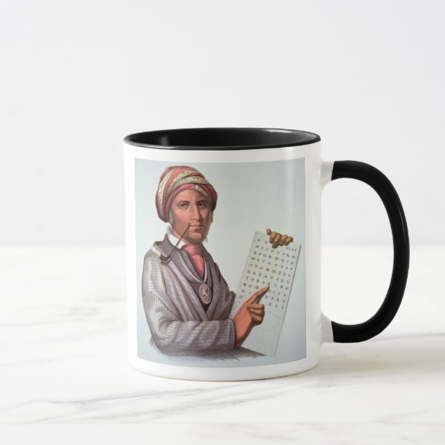 Caneca O erudito Cherokee, Sequoyah (1776-1843) (cor (Direita)