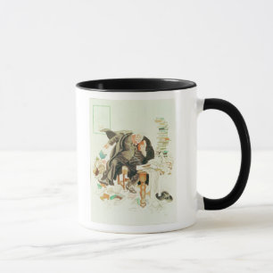 Caneca O esboço de desenhos animados Satirical de Sanity
