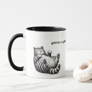Caneca O escrevendo É Duro — Os Gatos Dificultam A Coisa