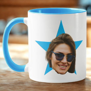 Caneca O Escritório de TV Mostra Mug, Blue Star Face