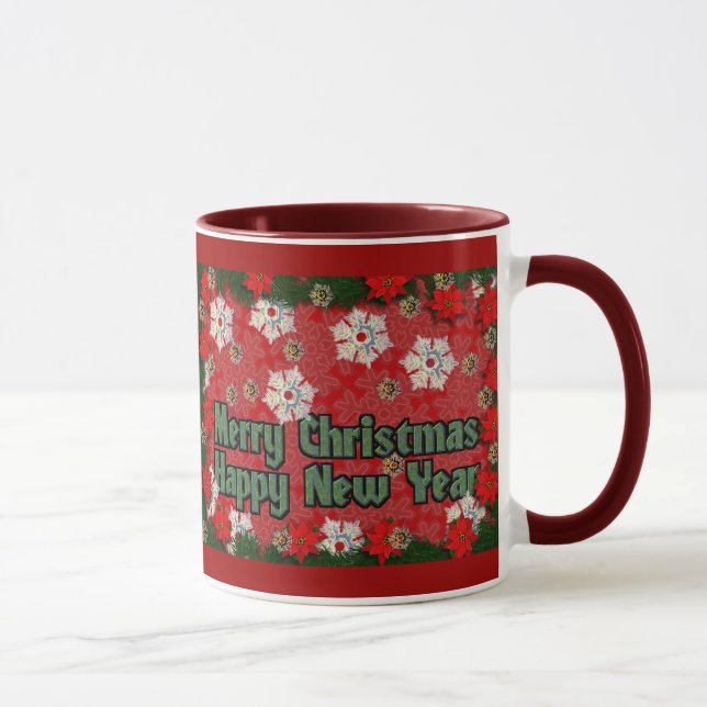 Caneca O feliz ano novo do Feliz Natal (Direita)