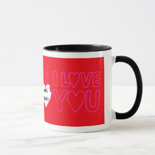 Caneca O feliz dia dos namorados com coração do amor