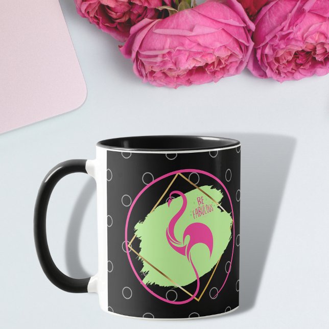 Caneca O Flamingo Rosa Seja Fabuloso E Inspirador Dizendo (Criador carregado)