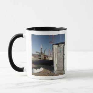Caneca O foguete de Soyuz imediatamente depois da chegada