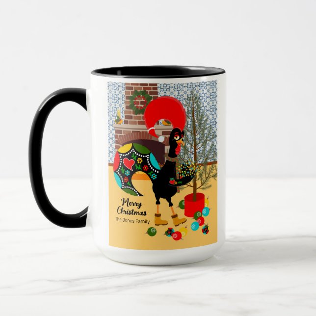 Caneca O galo português e as luzes do Natal (Esquerda)