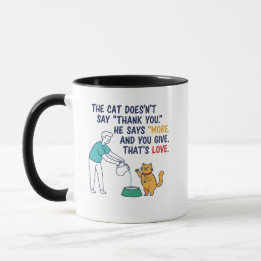 Caneca "O Gato Diz Mais" Café de Cerâmica