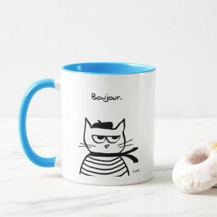 Caneca O gato irritado é tão muito francês