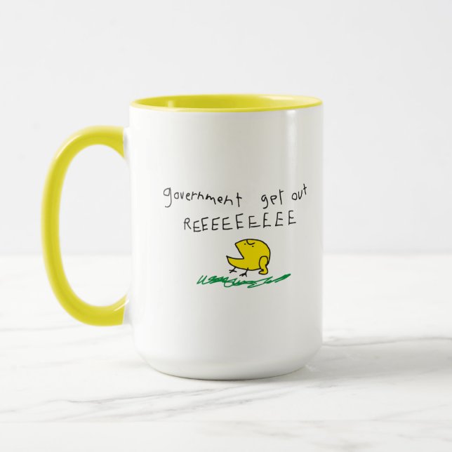 Caneca O governo sai da bandeira de REE SNEKRIGHT Gadsden (Esquerda)