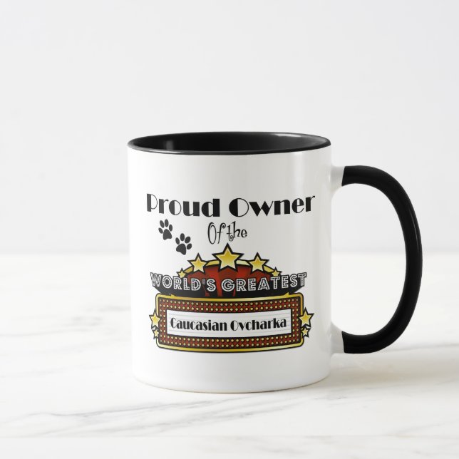 Caneca O grande Caucasian Ovcharka do mundo orgulhoso do (Direita)