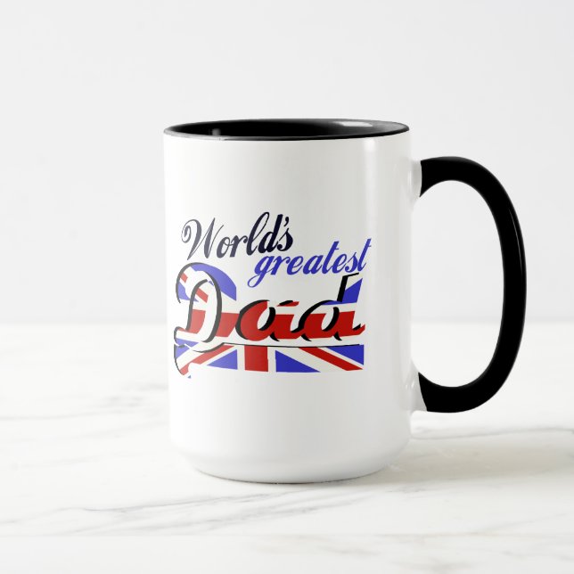 Caneca O grande pai do mundo com bandeira inglesa (Direita)