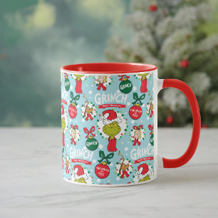 Caneca O Grinch Padrão Feliz Wholidays