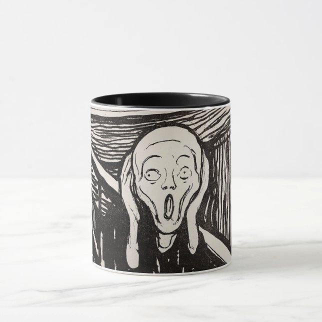 Caneca O Gritar (1895) Edvard Munch Woodcut Fine Art (Centro)