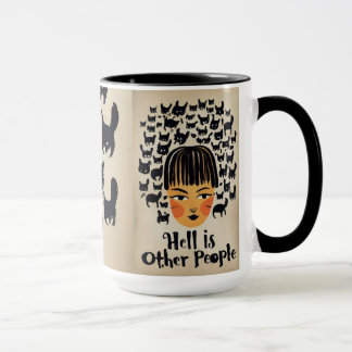 Caneca O Inferno é outra Pessoas de Mug de Gato para Apre
