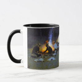 Caneca O Jantar dos Caçadores Frederic Remington Rústico 