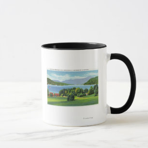 Caneca O lago Whiteface Mt na distância