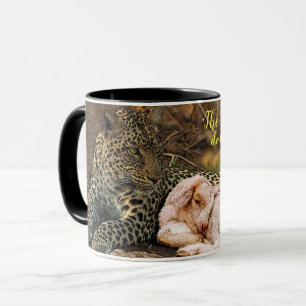 Caneca "O leopardo morrerá para baixo com o miúdo "