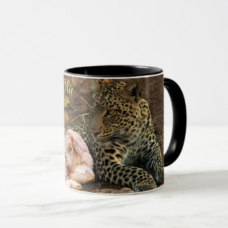 Caneca "O leopardo morrerá para baixo com o miúdo "