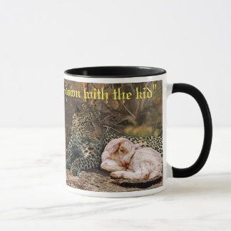 Caneca "O leopardo morrerá para baixo com o miúdo "