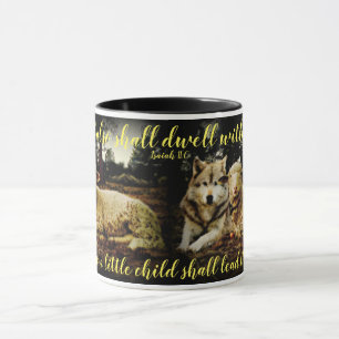 Caneca "O lobo residirá com o cordeiro" que estabelece