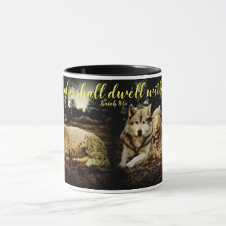Caneca "O lobo residirá com o cordeiro" que estabelece