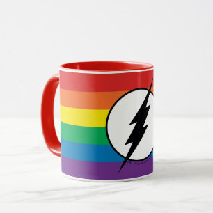 Caneca O logotipo Flash Rainbow