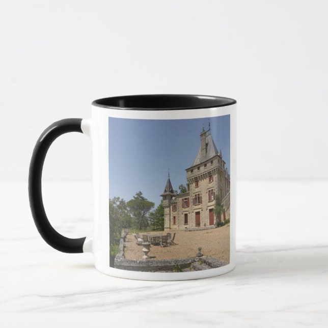 Caneca O magnífico Chateau de Pressac e jardim (Esquerda)