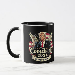Caneca O Maior Comeback 2024 Mais Forte Junto Trump