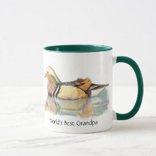 Caneca O melhor avô do mundo, pato de madeira, natureza, 
