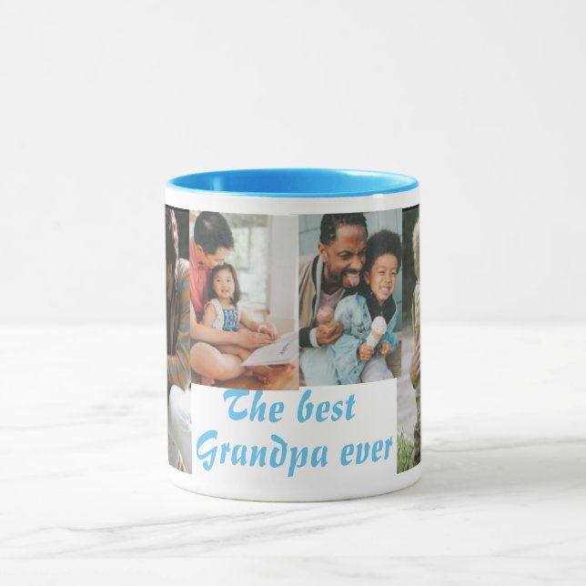 Caneca O melhor avô Ever 4 fotos no céu (Centro)